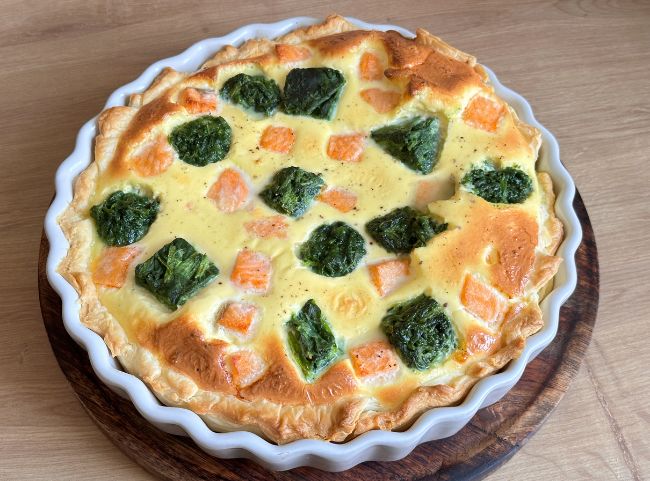 Schnelle Blätterteig Quiche Spinat