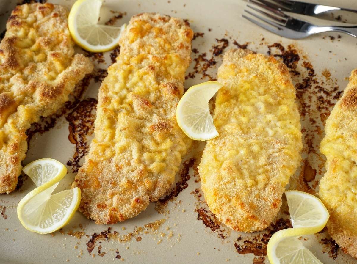 Panierte Schnitzel im Backofen