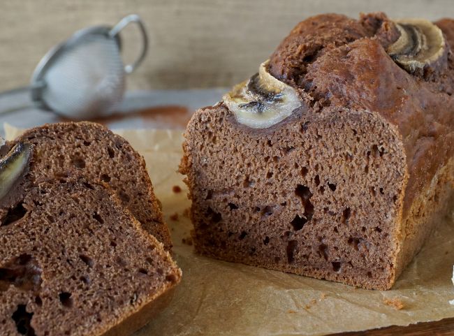 Schoko-Bananenbrot ohne Zucker