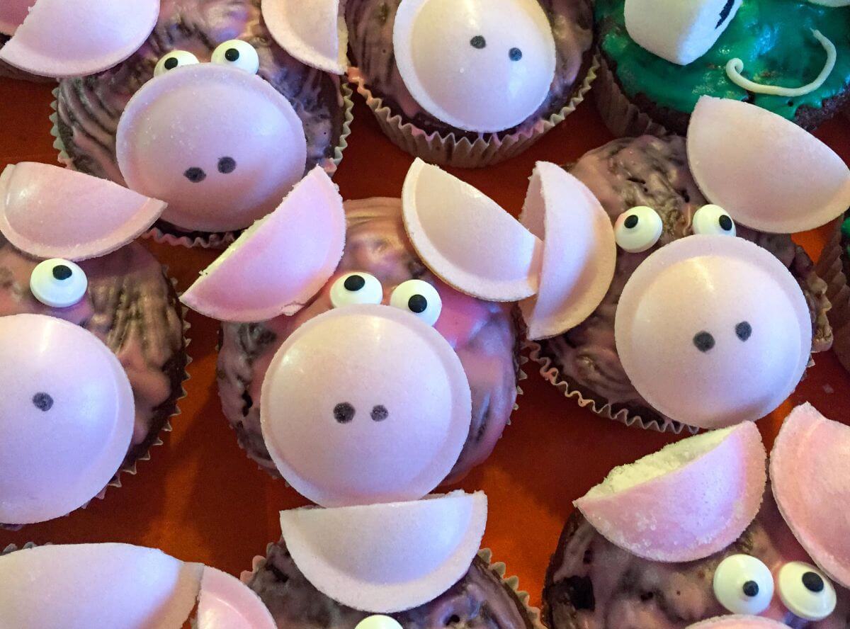 Schweine-Muffins für den Kindergeburtstag