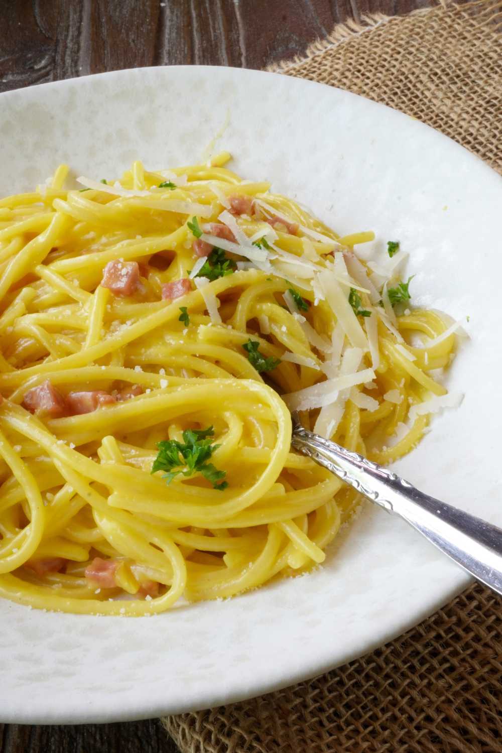 Spaghetti Carbonara mit Sahne Spaghetti Carbonara mit Sahne