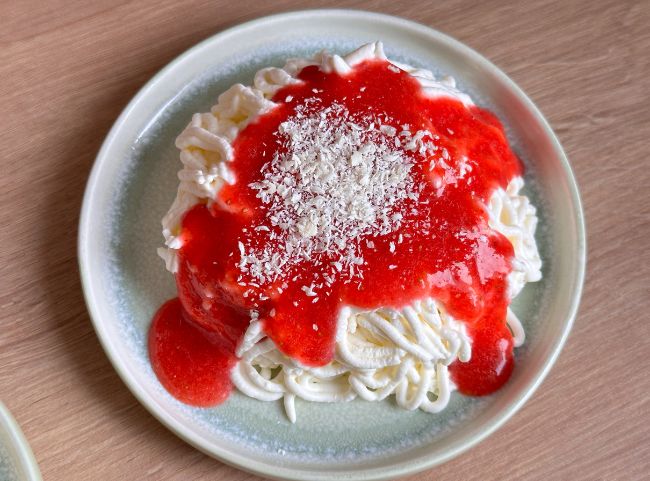 Spaghetti Eis Dessert perfekt