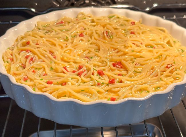 Spaghetti Frittata im Backofen