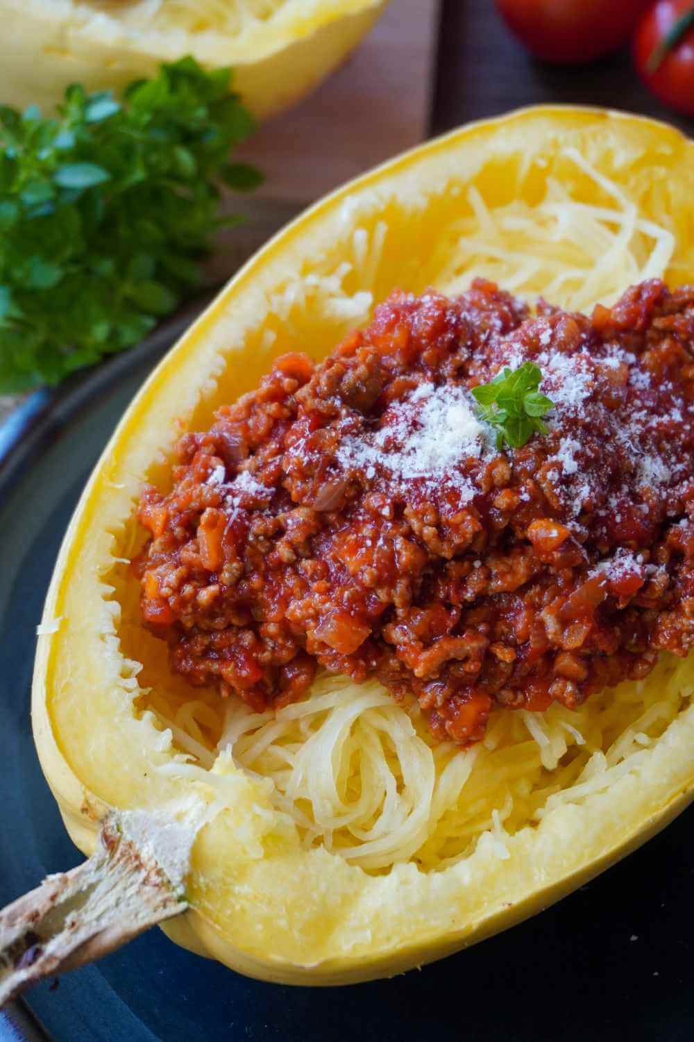 Spaghettikürbis mit Hackfleisch