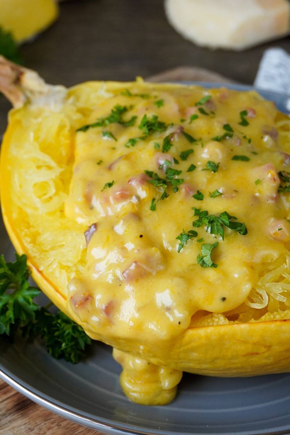 Spaghettikürbis Carbonara Rezept