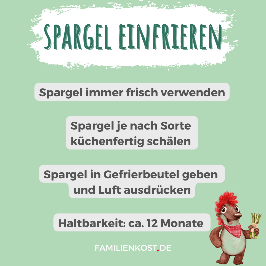 Spargel richtig einfrieren