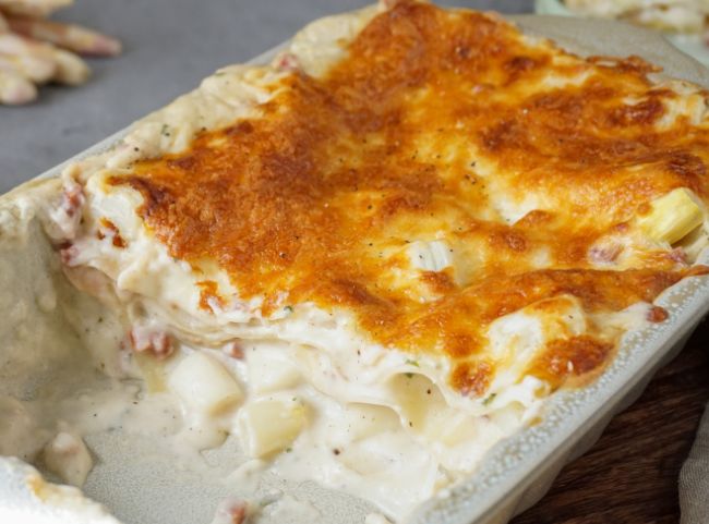 Spargellasagne Mit Schinken