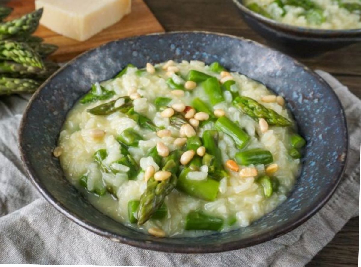 Grünes Spargelrisotto