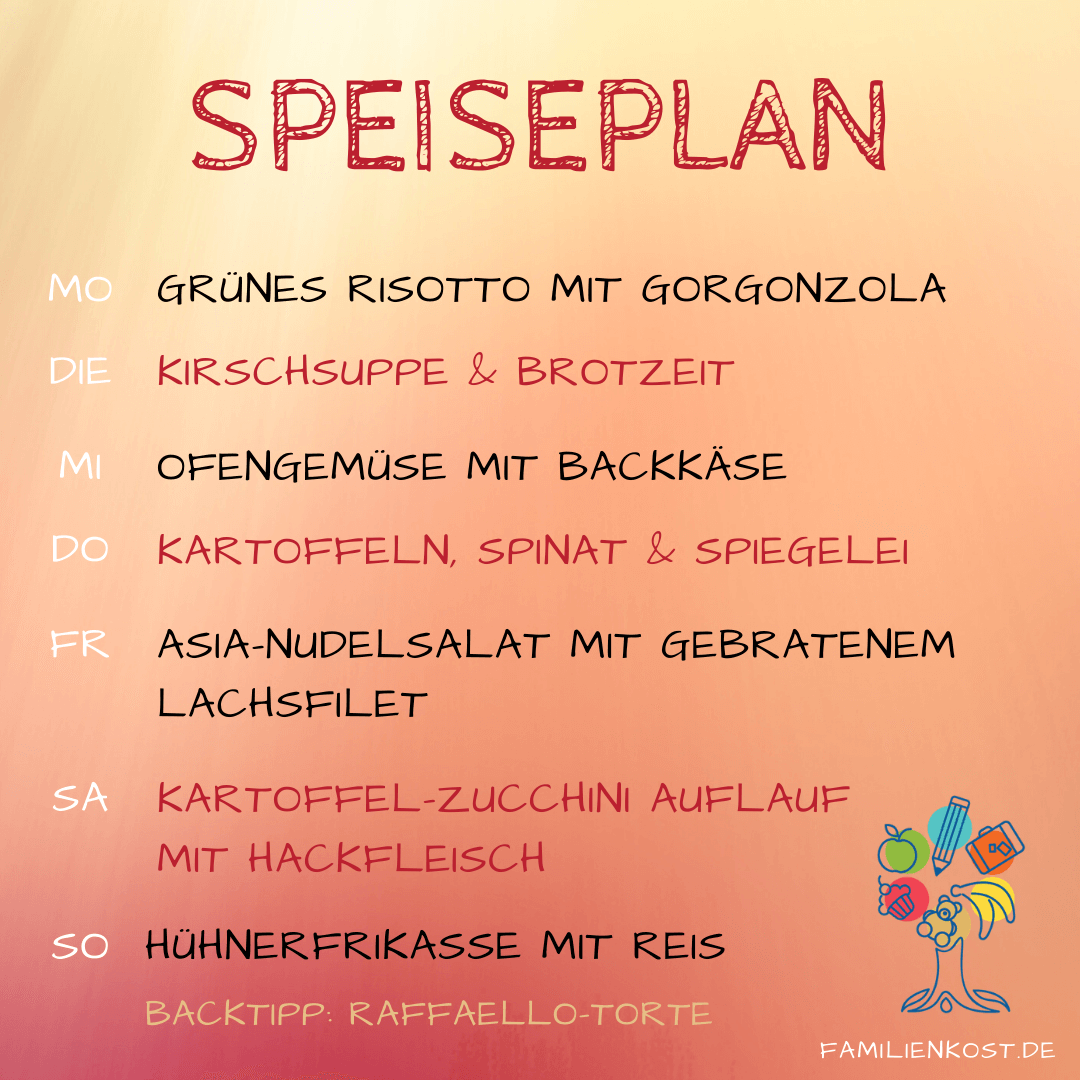 Wochenplan für die Familie mit Kind Wochenplan für die Familie mit Kind