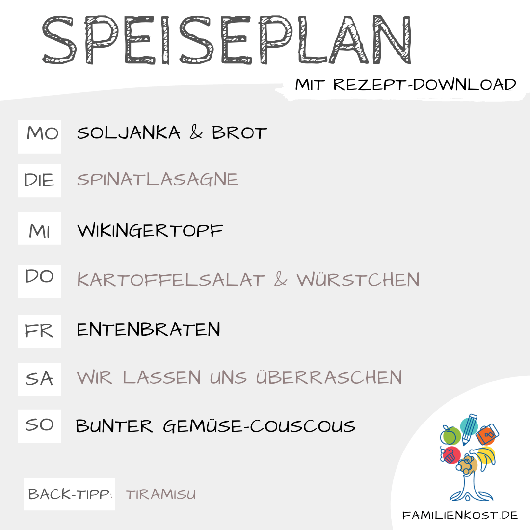Wochenplan für die Familie mit Kind Wochenplan für die Familie mit Kind