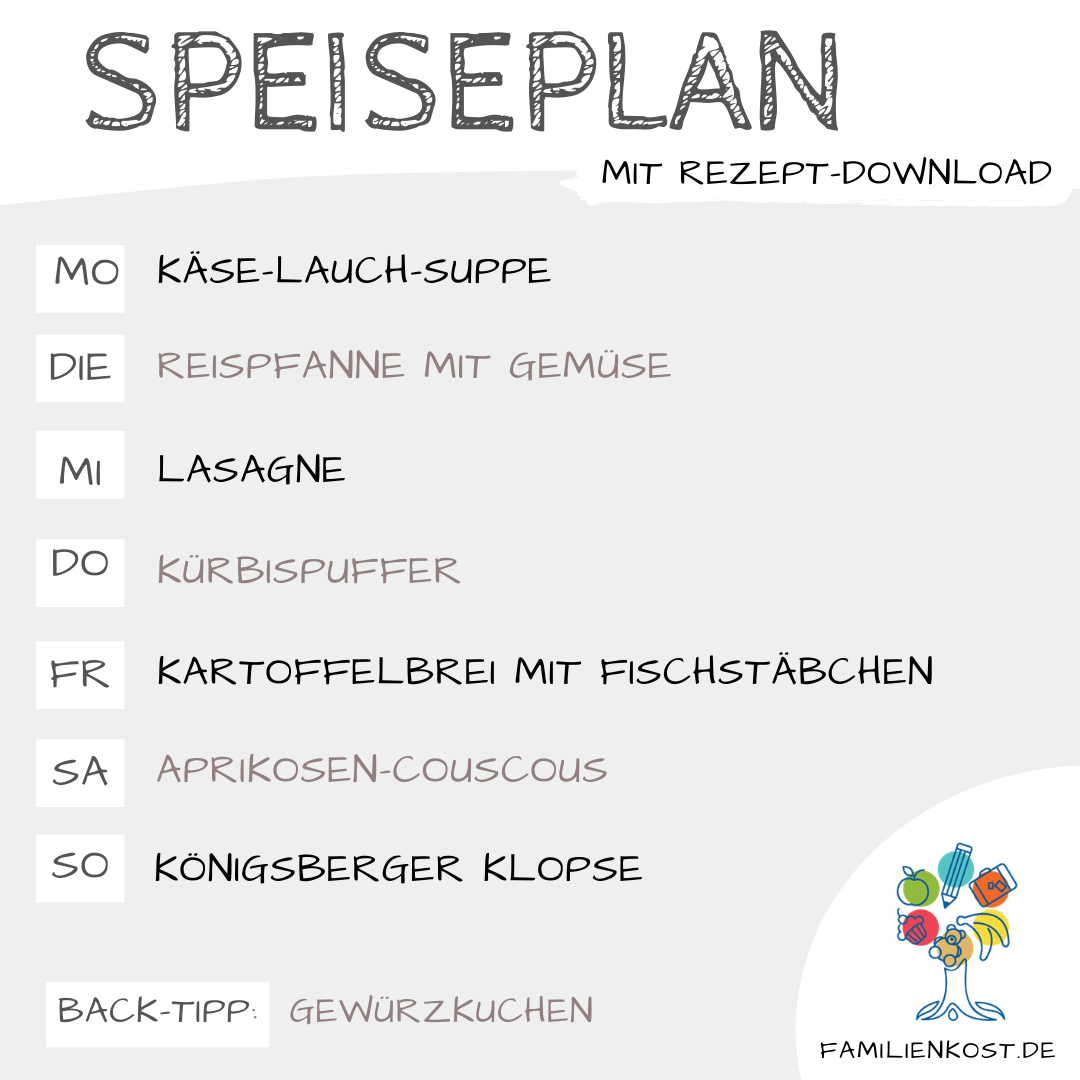 Wochenplan für die Familie mit Kind Wochenplan für die Familie mit Kind