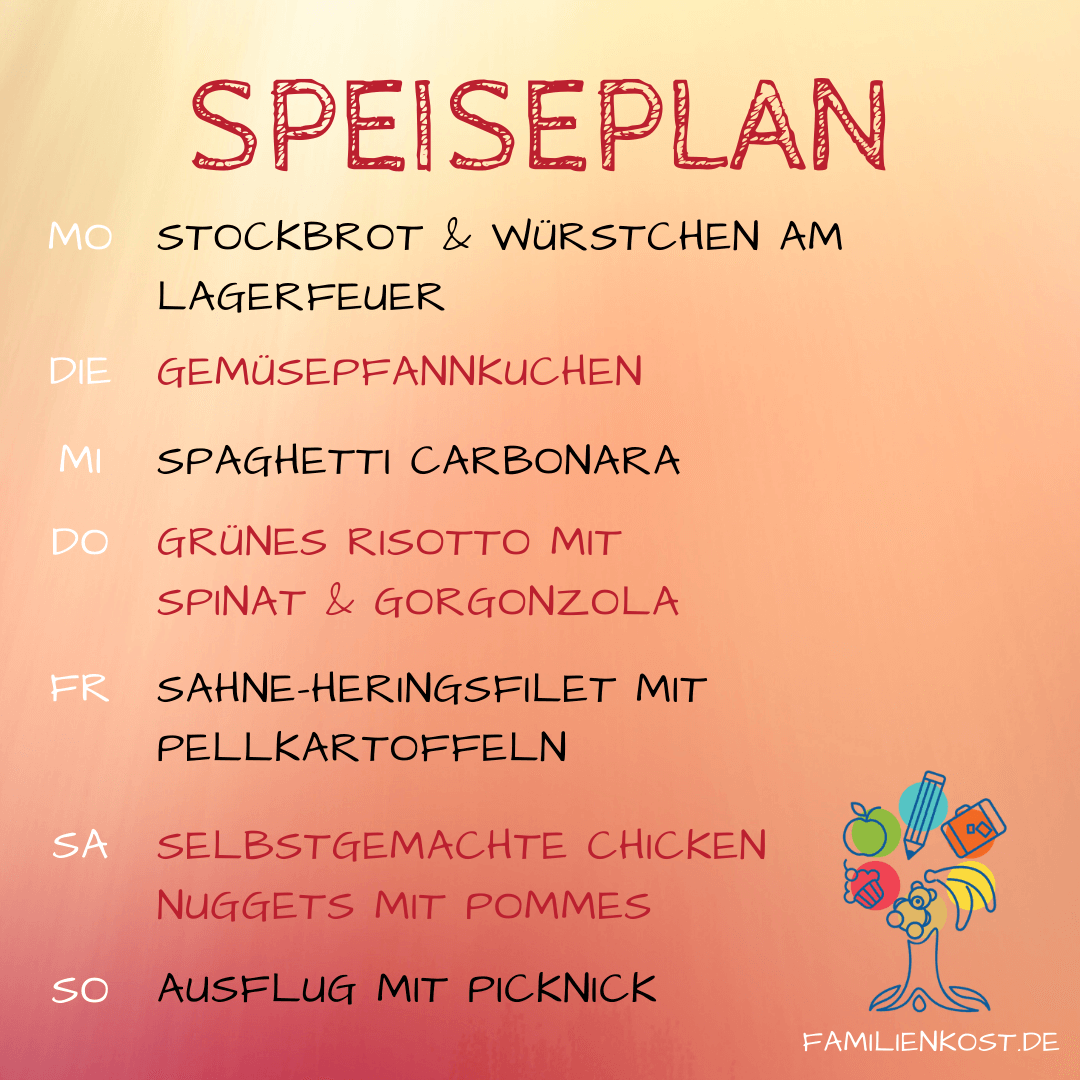 Wochenplan für die Familie mit Kind Wochenplan für die Familie mit Kind