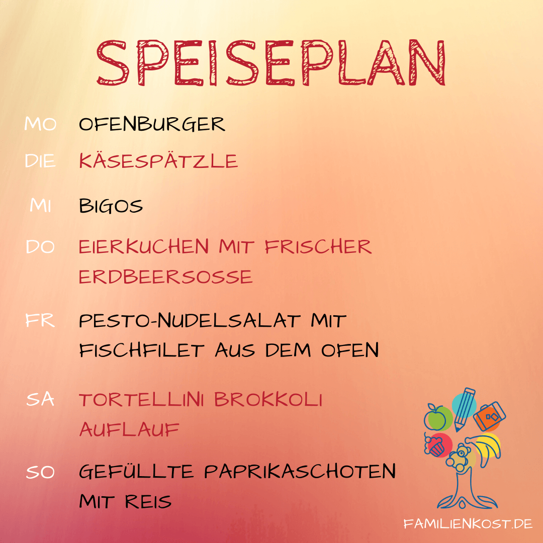 Wochenplan für die Familie mit Kind Wochenplan für die Familie mit Kind
