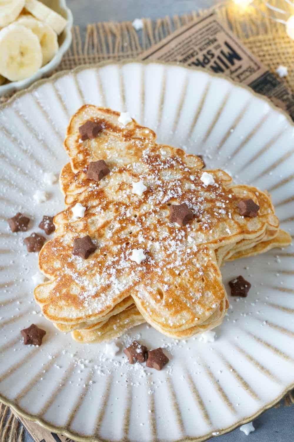 Weihnachts-Pancakes Tannenbaum