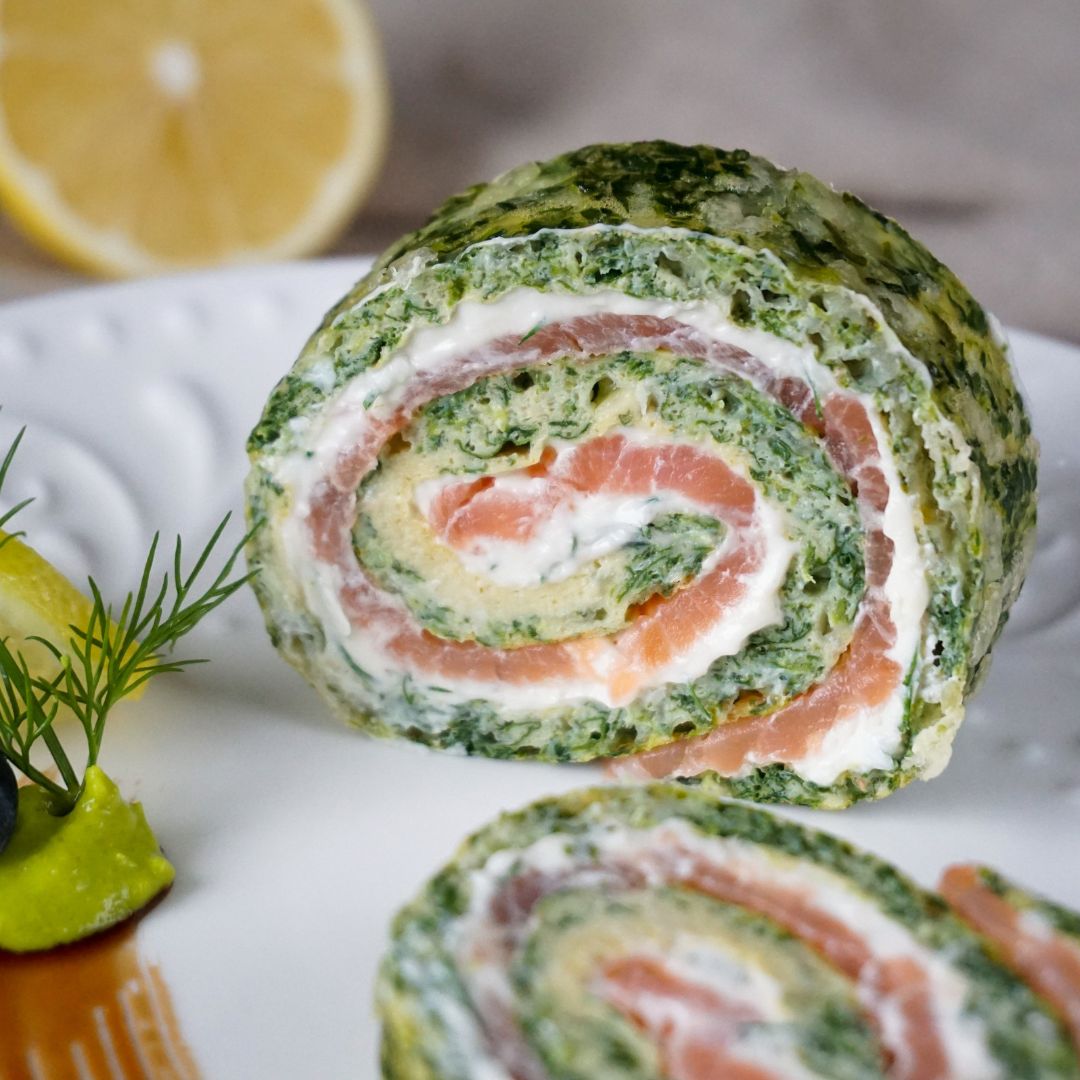 Spinat Lachs Rolle zu Ostern