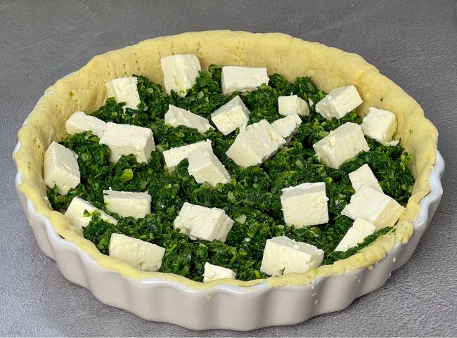 Spinat Quiche mit Feta