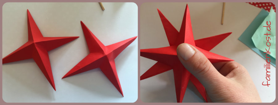3D Stern basteln: zusammenkleben 3D Stern basteln: zusammenkleben
