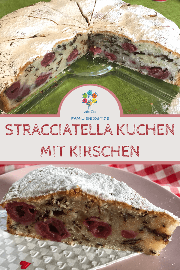 Stracciatella Kuchen mit Kirschen Stracciatella Kuchen mit Kirschen