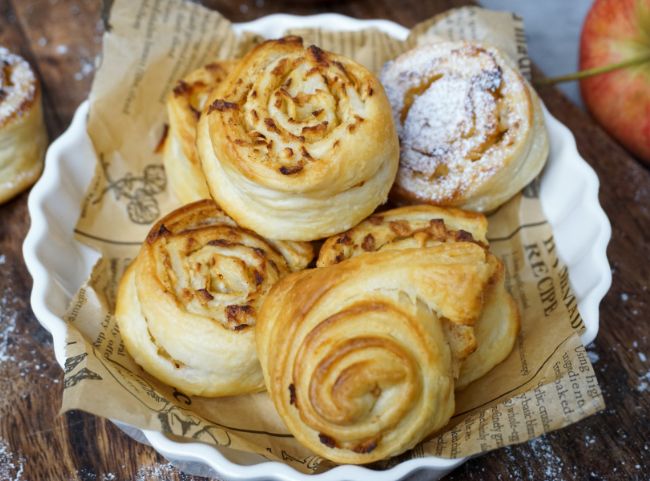 Süße Blätterteigschnecken aus der Heißluftfritteuse