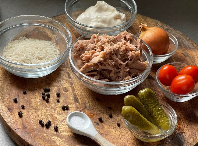 Thunfischsalat mit Reis Zutaten