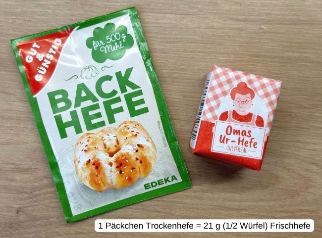 Trockenhefe durch frische Hefe ersetzen