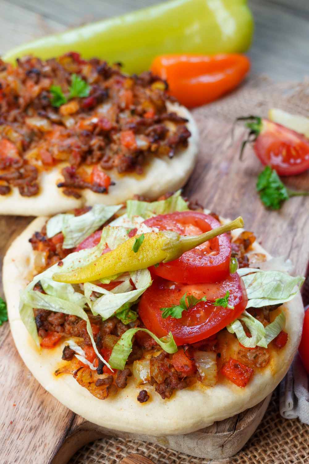 Türkische Pizza: Lahmacun Türkische Pizza: Lahmacun