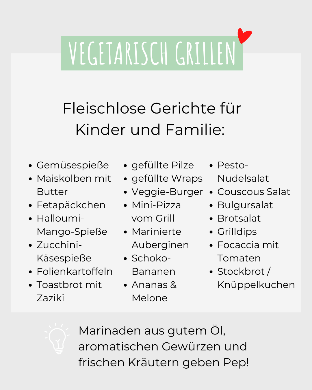 Vegetarisch grillen Ideen