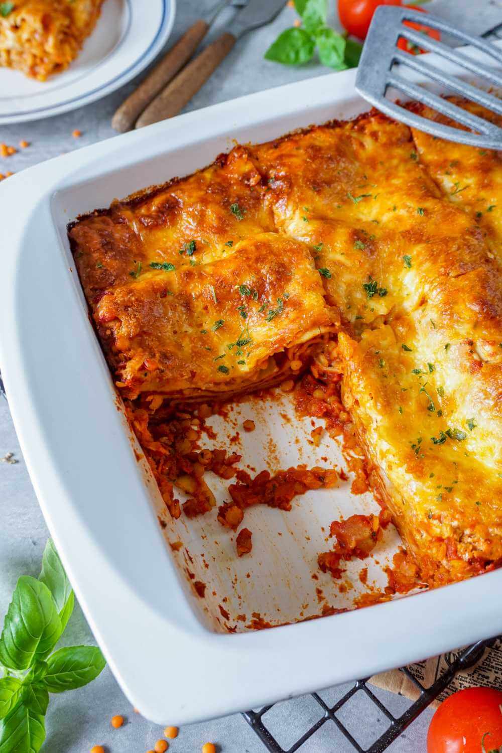 vegetarische Lasagne mit Linsen Bolognese vegetarische Lasagne mit Linsen Bolognese