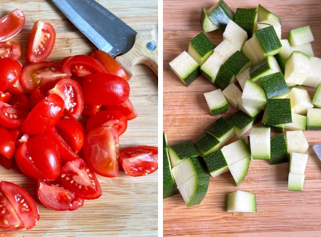 vegetarische Lasagne Suppe Tomaten Zucchini