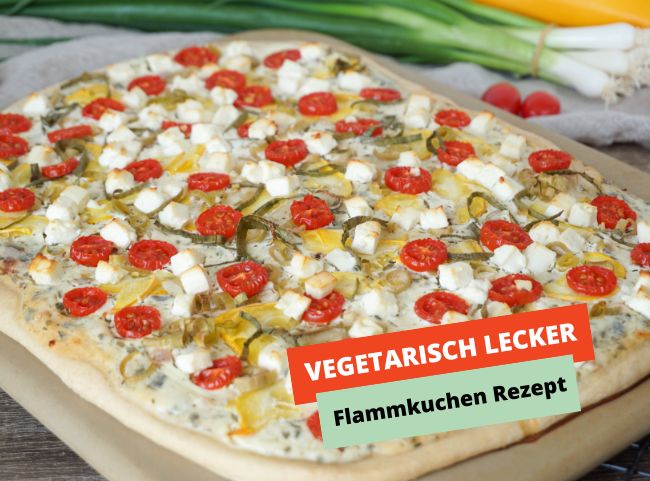Vegetarischer Flammkuchen