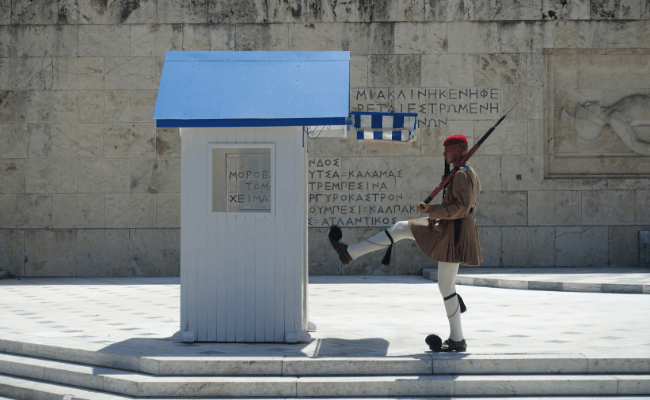 Wachablösung in Athen, Griechenland