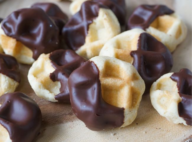 Waffelkekse mit Schokolade