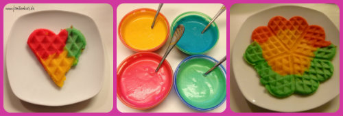 Regenbogenwaffeln-Collage Regenbogenwaffeln