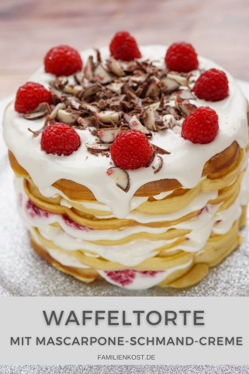 Waffeltorte Mascarpone Schmand Himbeere Waffeltorte Mascarpone Schmand Himbeere
