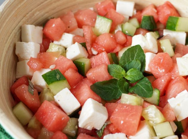 Wassermelone-Feta-Salat Wassermelone-Feta-Salat