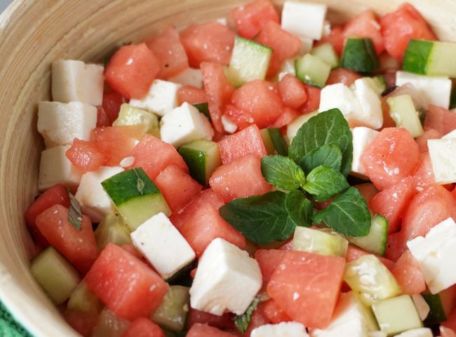 Wassermelone-Feta-Salat