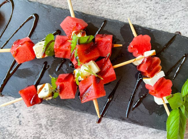 Wassermelone Spieß mit Feta und Minze