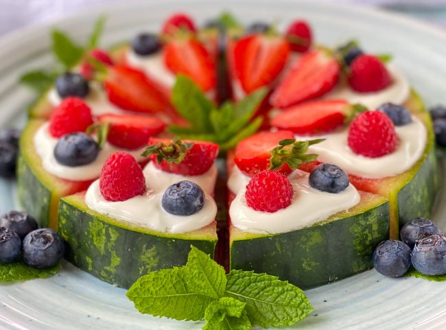 Wassermelonen-Pizza für Kinder und Familie