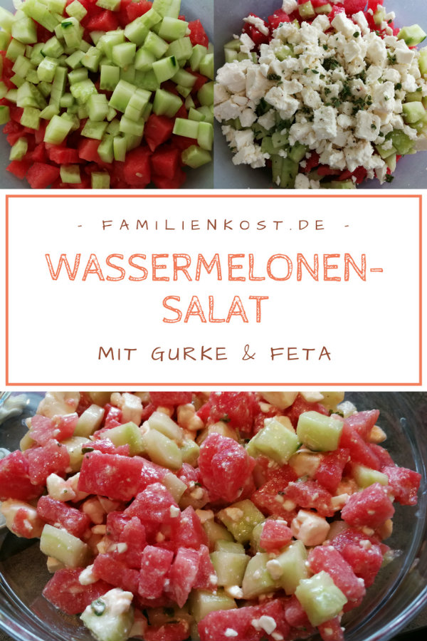 Wassermelonen-Salat mit Gurke und Feta Wassermelonen-Salat mit Gurke und Feta