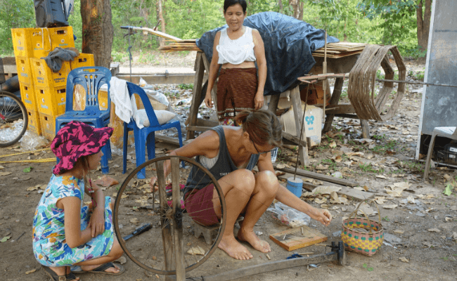 Weben Gastfamilie Laos