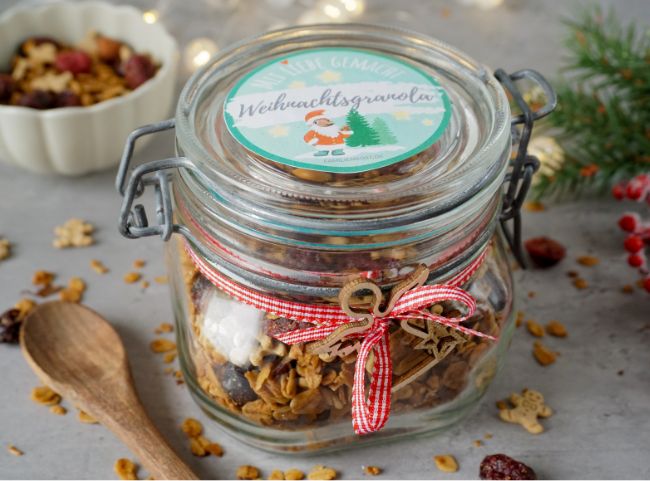 Weihnachtsgranola Geschenk aus der Küche