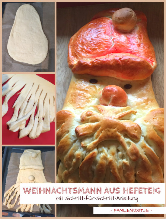 Weihnachtsmann aus Hefeteig backen Weihnachtsmann aus Hefeteig backen