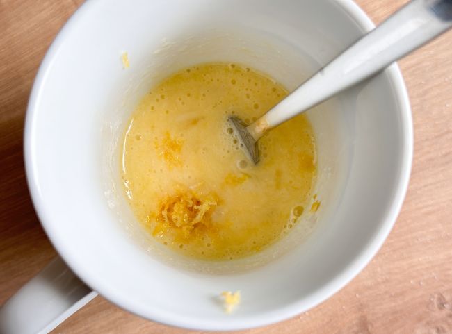 Zitronen Tassenkuchen Heißluftfritteuse Rührteig