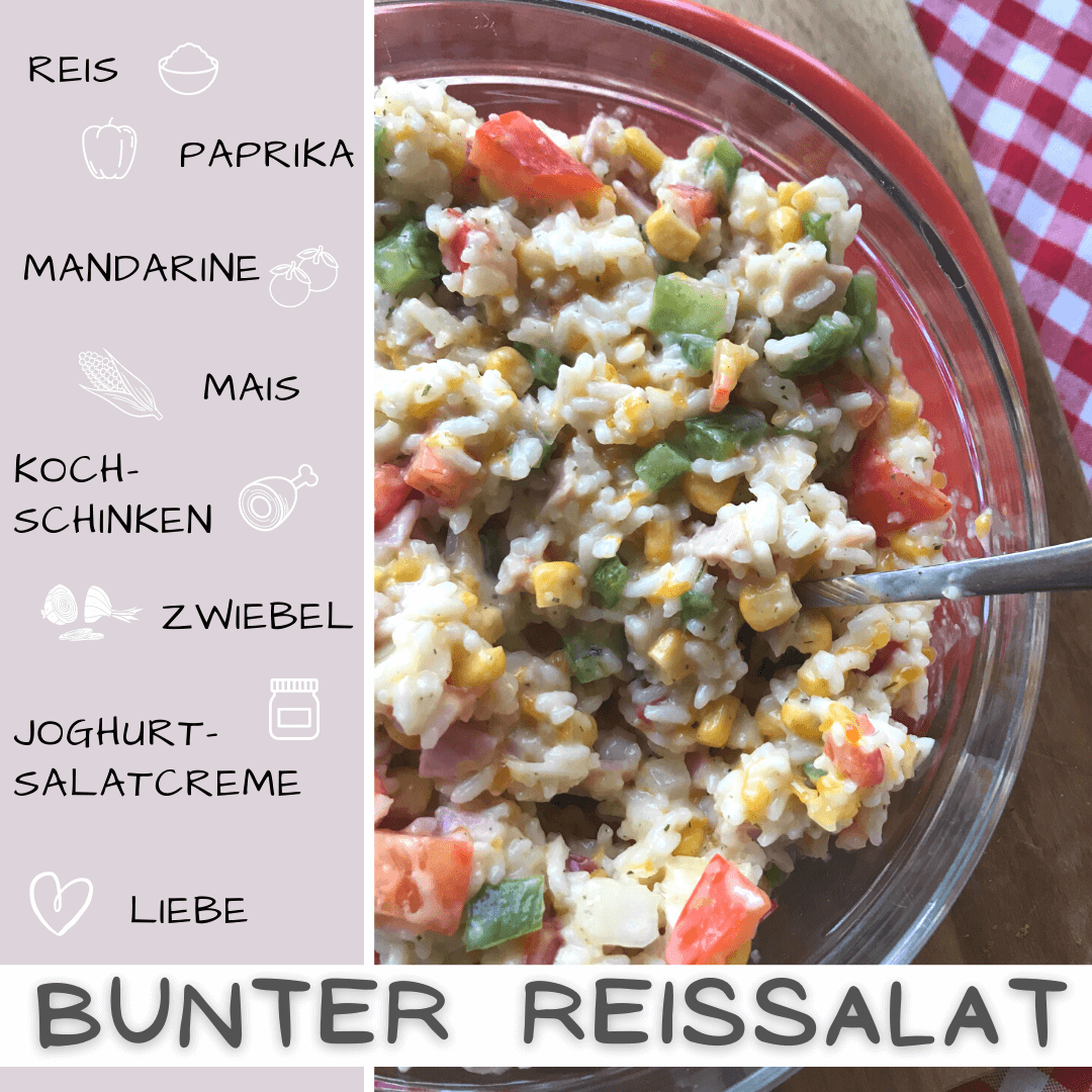 Bunter Reissalat mit Paprika und Mandarinen Bunter Reissalat mit Paprika und Mandarinen