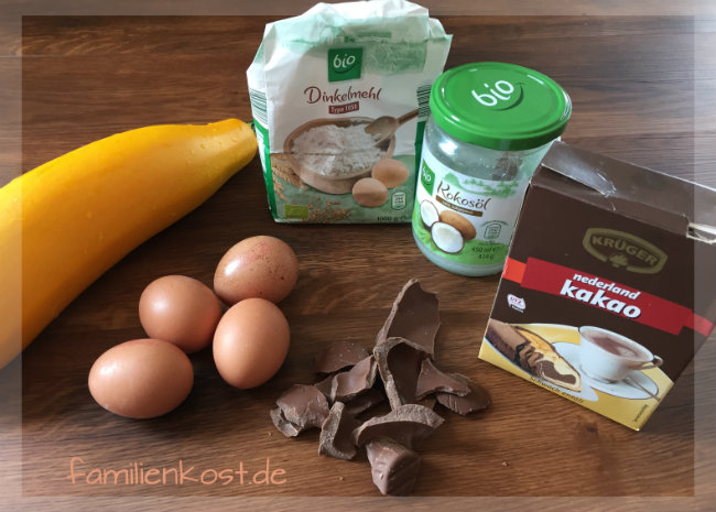 Zutaten Zucchini-Schokokuchen Zutaten Zucchini-Schokokuchen