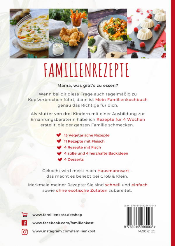 Mein Familienkochbuch Rückseite