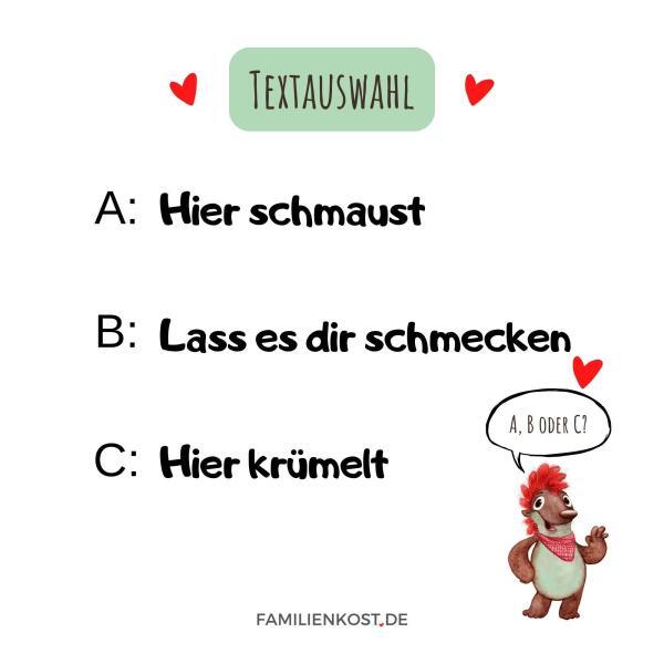 Personalisiertes Frühstücksbrettchen aus Holz - Textauswahl