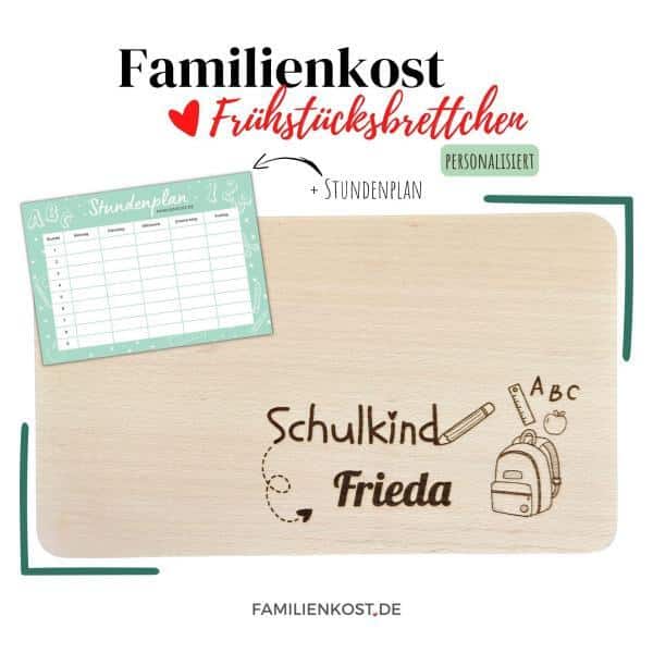 Personalisiertes Frühstücksbrettchen aus Holz | Schulanfang