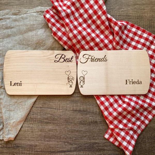 Holzbrettchen für zwei - Freunde Geschenk