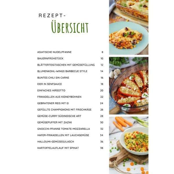 Mein Familienkochbuch - vegetarisch - Inhalt
